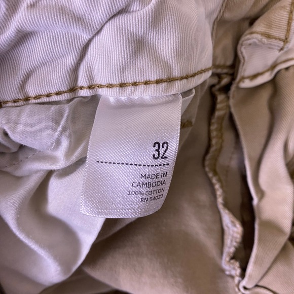 Y2K Old Navy Cargo Shorts Men's Size 32 Khaki Tan Cotton Relaxed Fit Utility* - Picture 4 of 15
